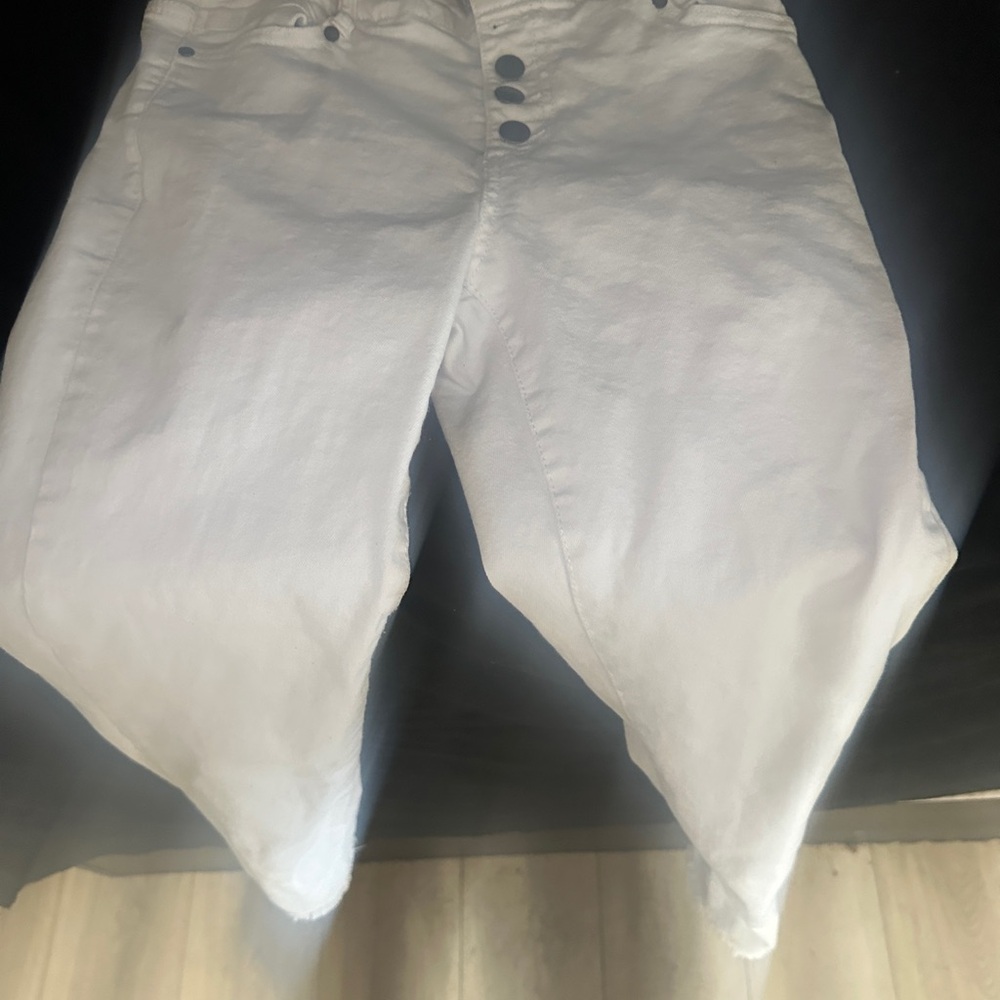 White Button-Fly Pants-Red Star ladies-size 4/27-#392